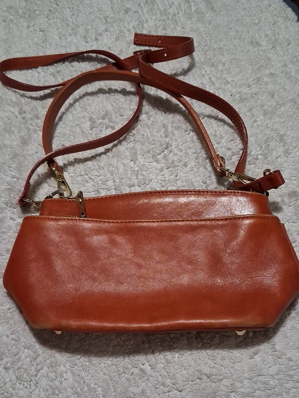Women's Leather Crossbody Bag in Burnt Orange
